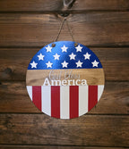 God Bless America- 12 inch Door Hanger