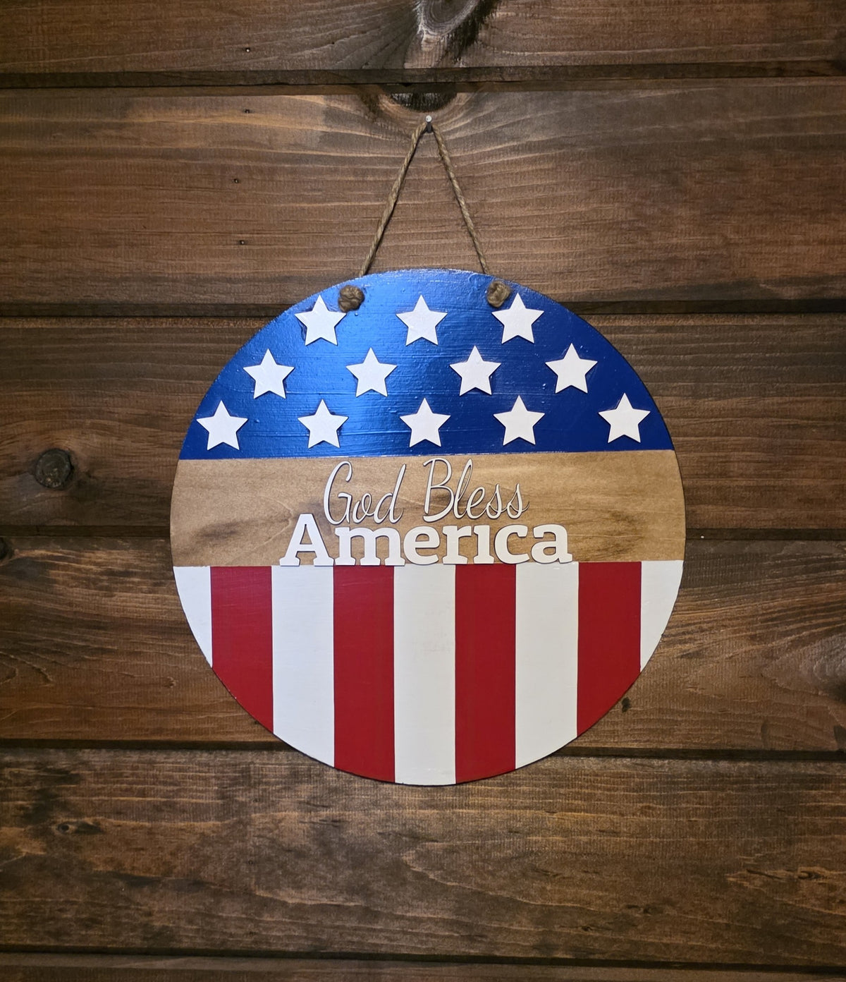 God Bless America- 12 inch Door Hanger