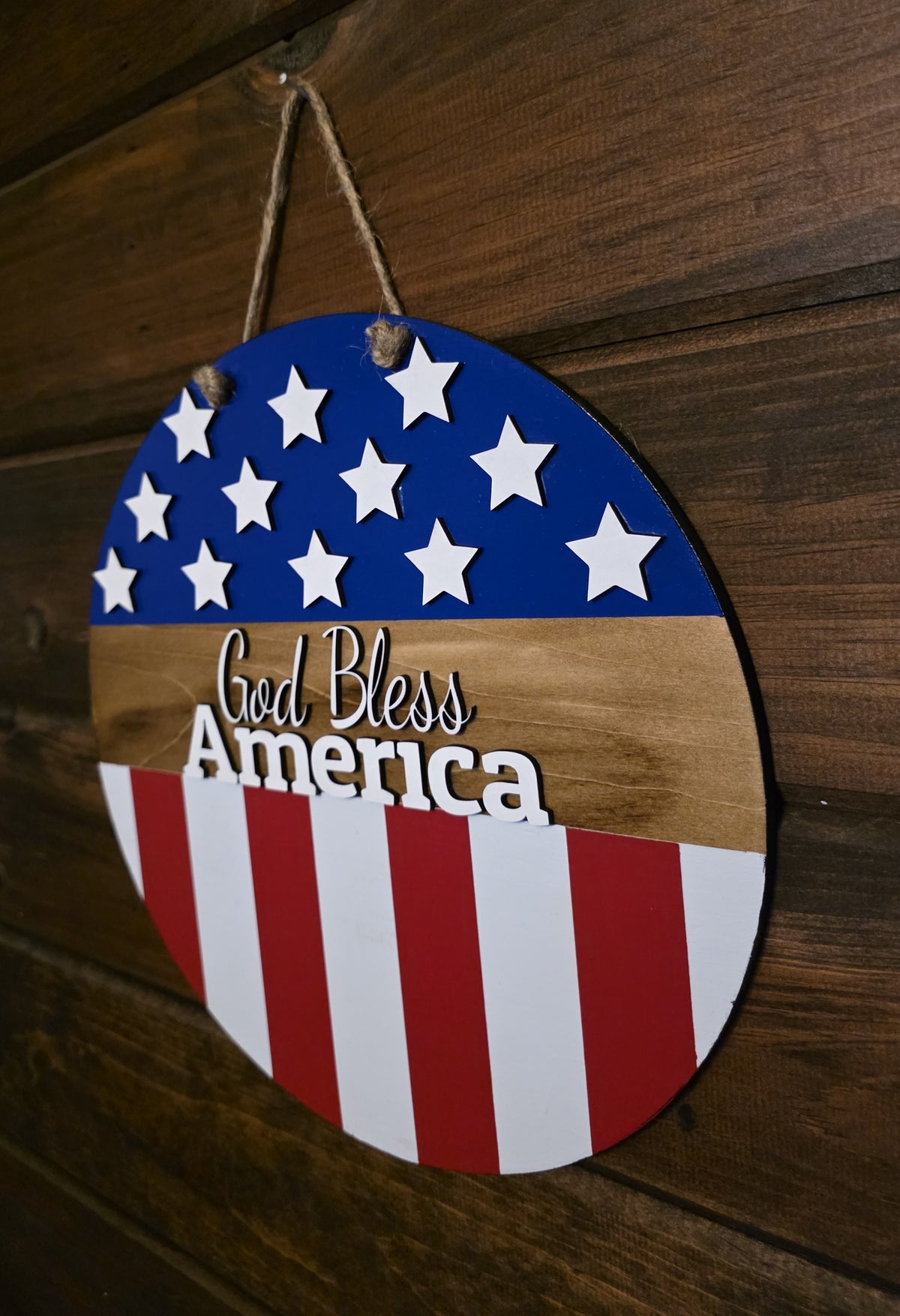 God Bless America- 12 inch Door Hanger