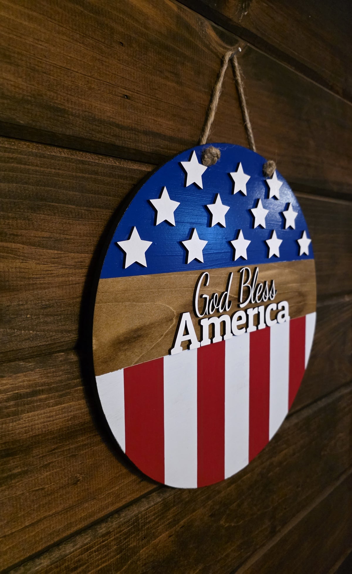 God Bless America- 12 inch Door Hanger