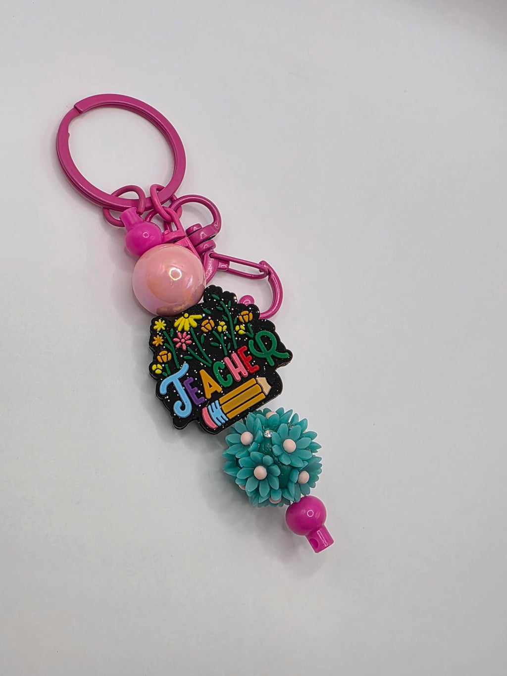 The Floral Teacher Keychain