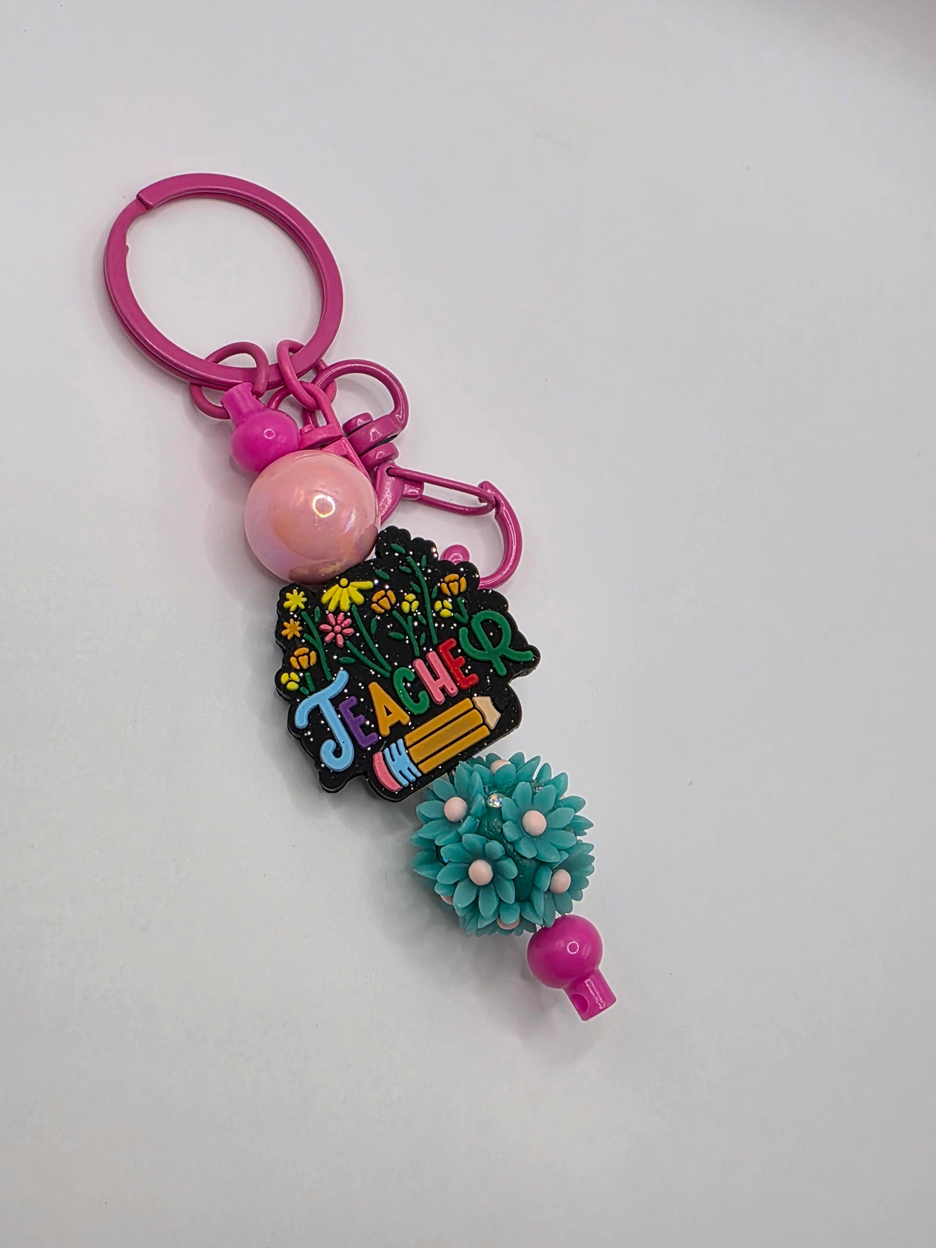 The Floral Teacher Keychain