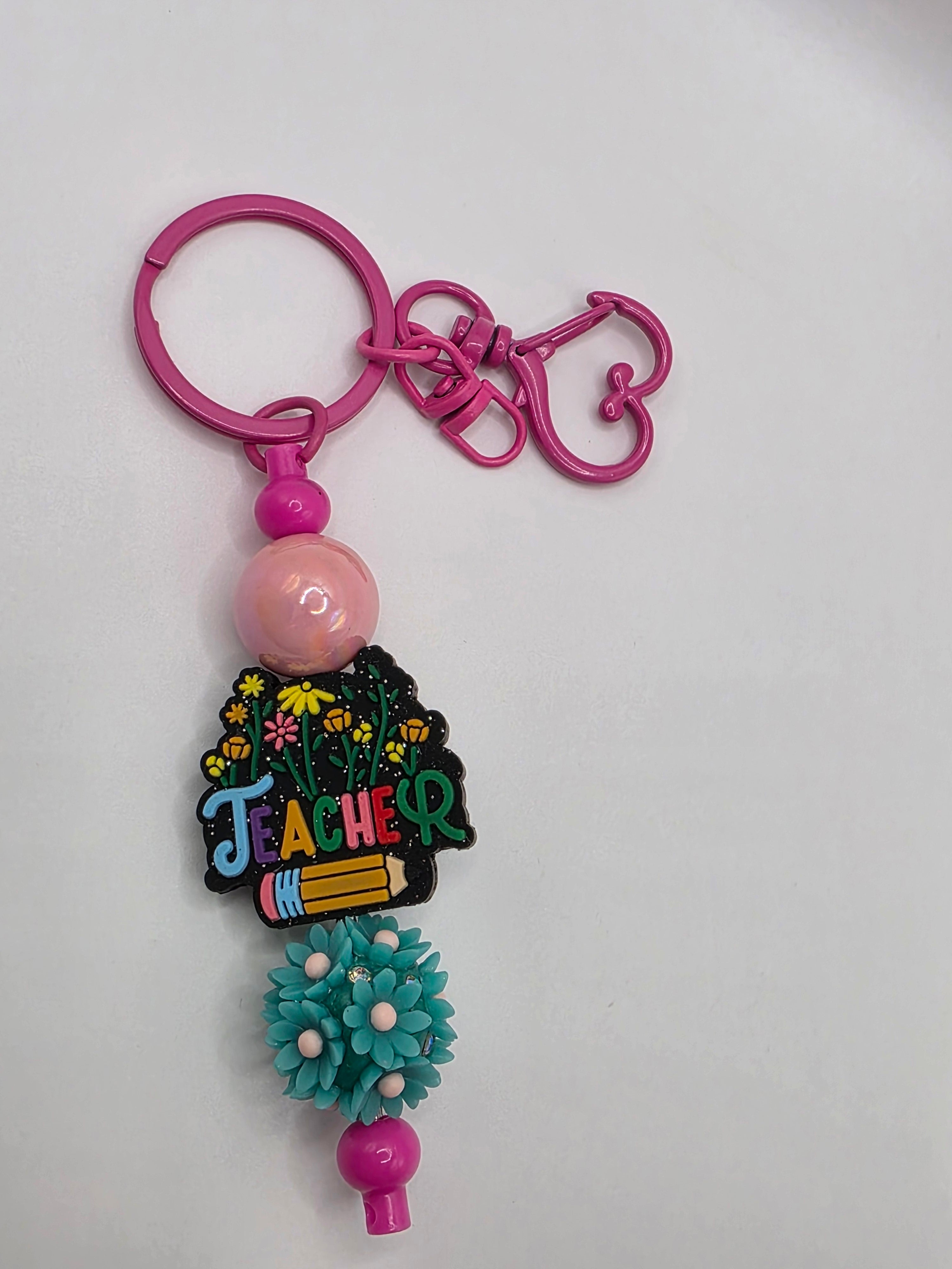The Floral Teacher Keychain