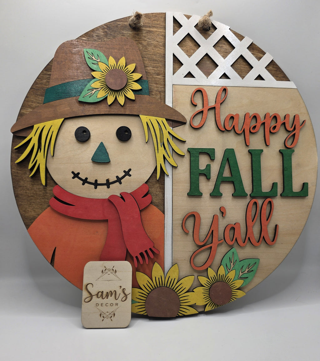 Fall Scarecrow design 1 - 12 inch Door Hanger