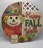 Fall Scarecrow design 1 - 12 inch Door Hanger