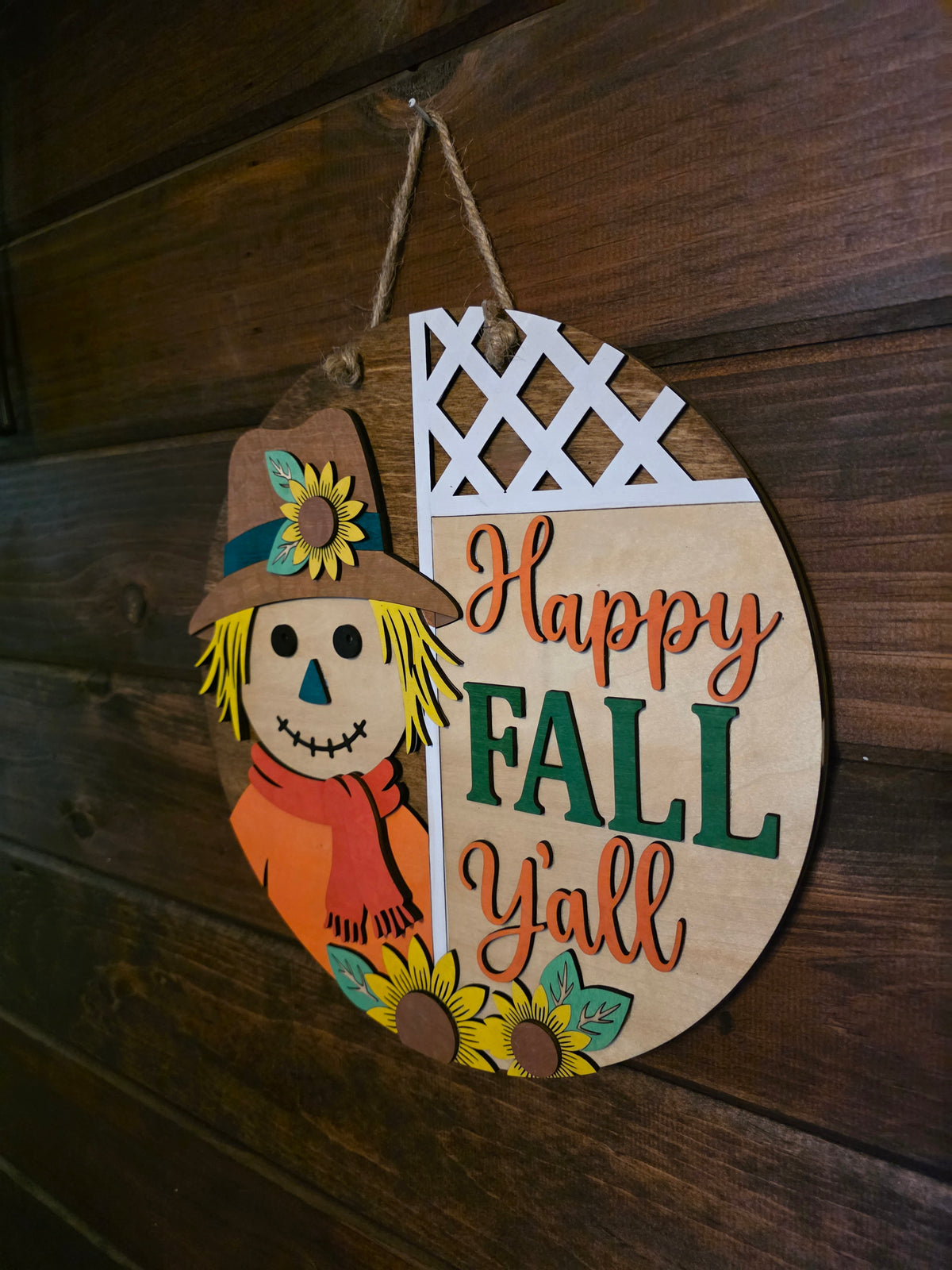 Fall Scarecrow design 1 - 12 inch Door Hanger