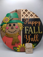 Fall Scarecrow Design 2 - 12 inch Door Hanger