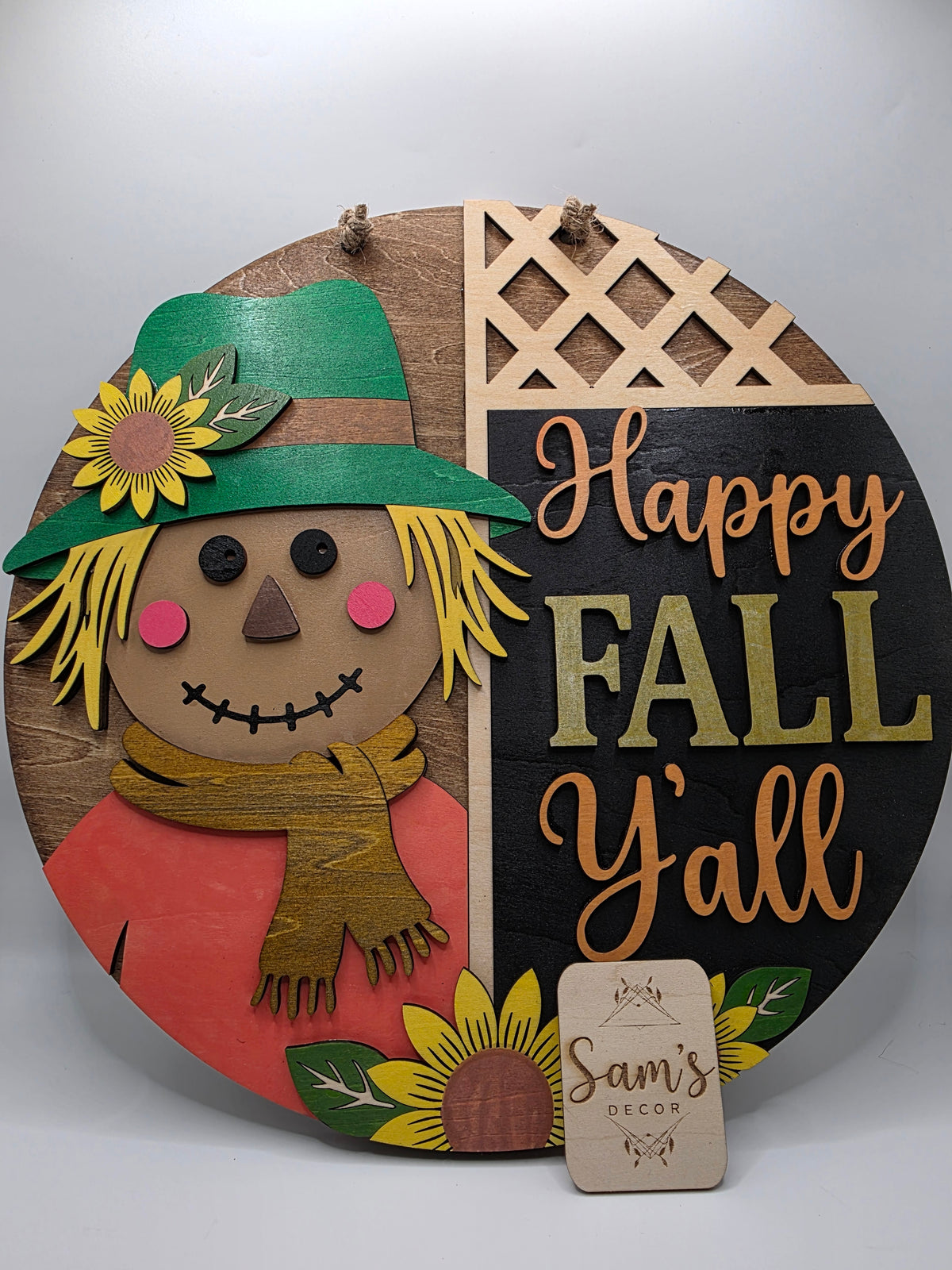 Fall Scarecrow Design 2 - 12 inch Door Hanger