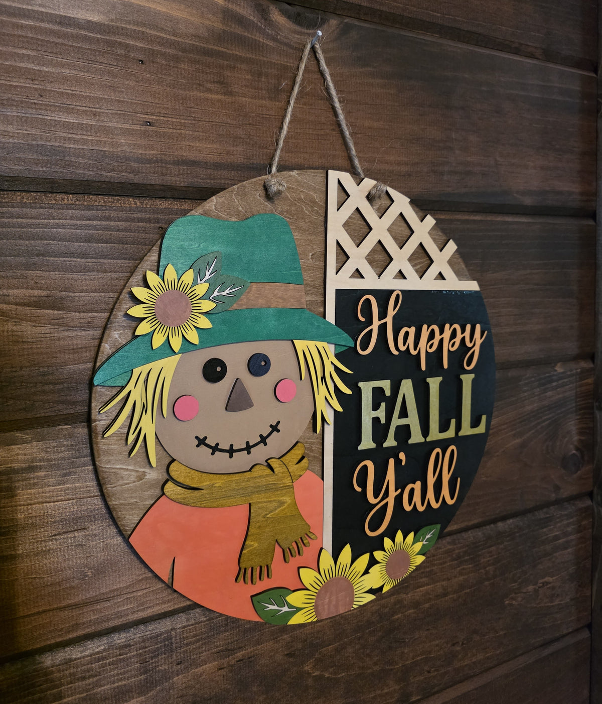 Fall Scarecrow Design 2 - 12 inch Door Hanger