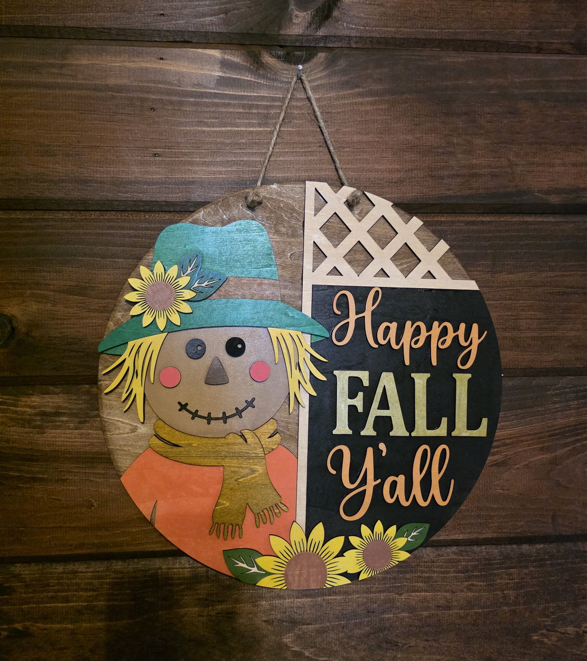 Fall Scarecrow Design 2 - 12 inch Door Hanger