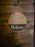 Wooden Wildflower Welcome - 12 inch Door Hanger