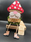 Fall Mushroom Top Gnome Shelf Sitter