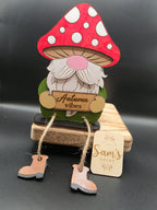 Fall Mushroom Top Gnome Shelf Sitter